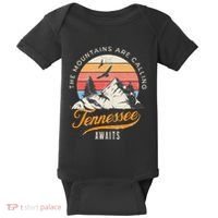 Tennessee Awaits The Mountains Are Calling Smokey Mountains Baby Bodysuit thumb 0