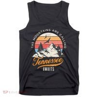 Tennessee Awaits The Mountains Are Calling Smokey Mountains Tank Top thumb 0