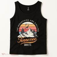 Tennessee Awaits The Mountains Are Calling Smokey Mountains Tank Top thumb 2