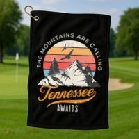 Tennessee Awaits The Mountains Are Calling Smokey Mountains Golf Towel thumb 1