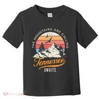Tennessee Awaits The Mountains Are Calling Smokey Mountains Toddler T-Shirt thumb 0
