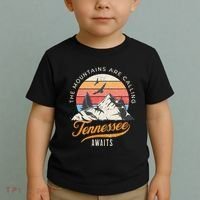Tennessee Awaits The Mountains Are Calling Smokey Mountains Toddler T-Shirt thumb 2