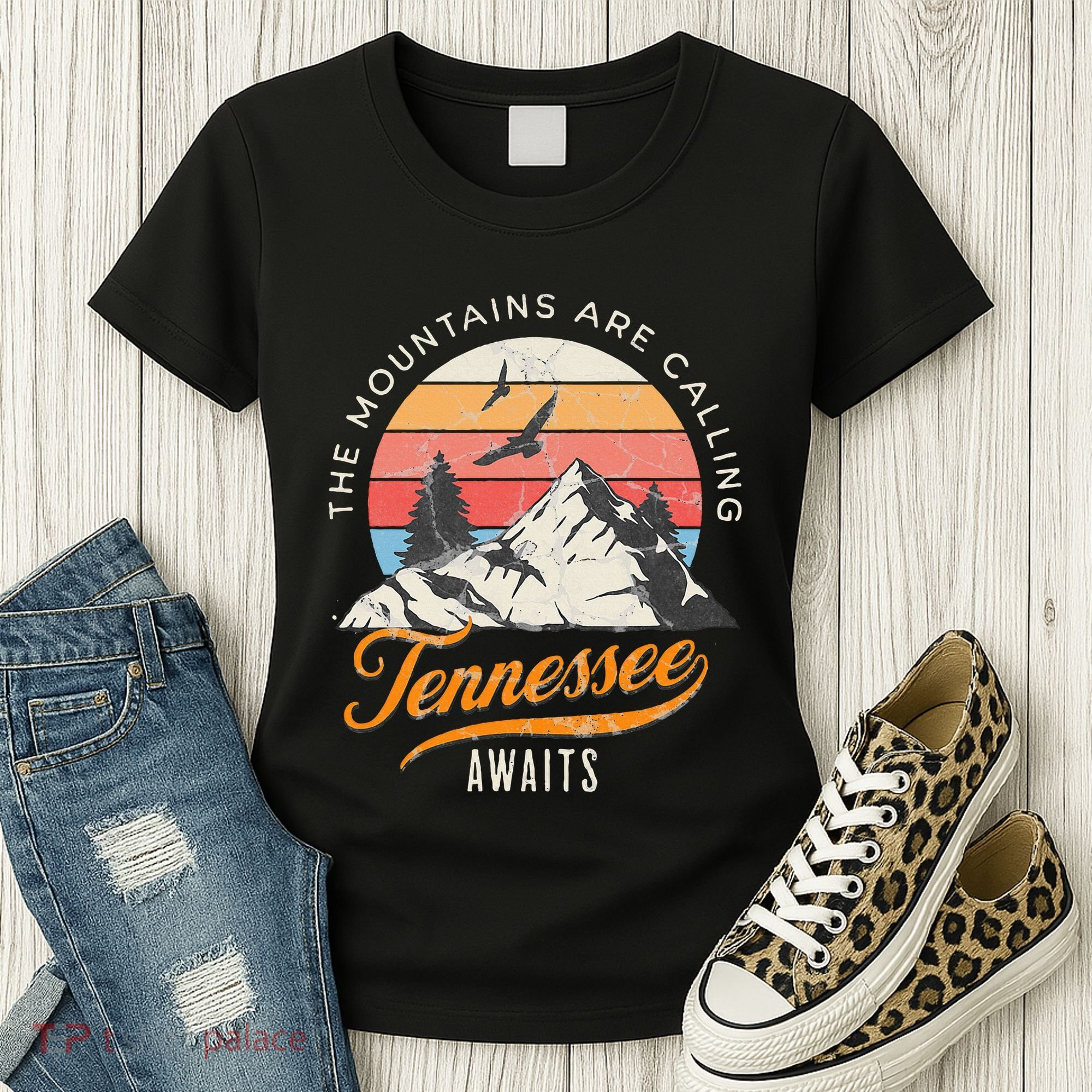 Tennessee Awaits The Mountains Are Calling Smokey Mountains Women's T-Shirt