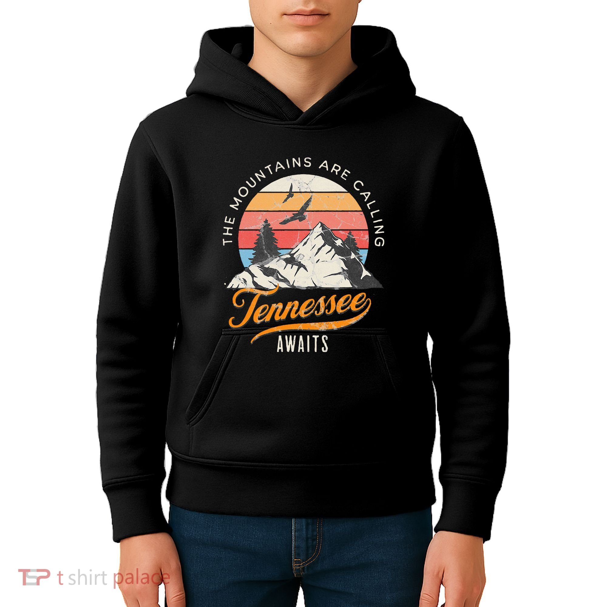Tennessee Awaits The Mountains Are Calling Smokey Mountains Kids Hoodie