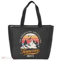 Tennessee Awaits The Mountains Are Calling Smokey Mountains Tote Bag thumb 0