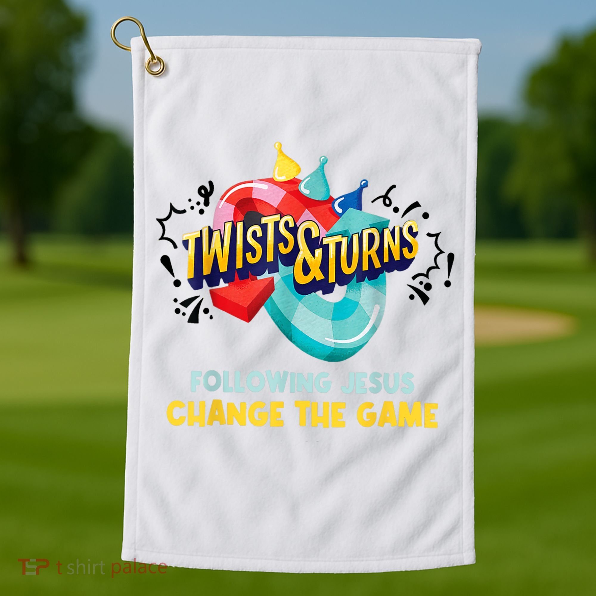 Twists And Turns VBS Follow Jesus Change The Games Golf Towel