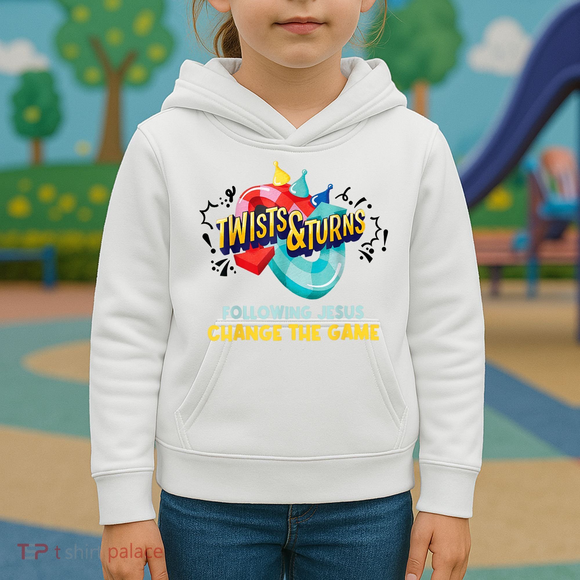 Twists And Turns VBS Follow Jesus Change The Games Kids Hoodie