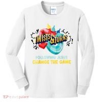 Twists And Turns VBS Follow Jesus Change The Games Kids Long Sleeve Shirt thumb 0