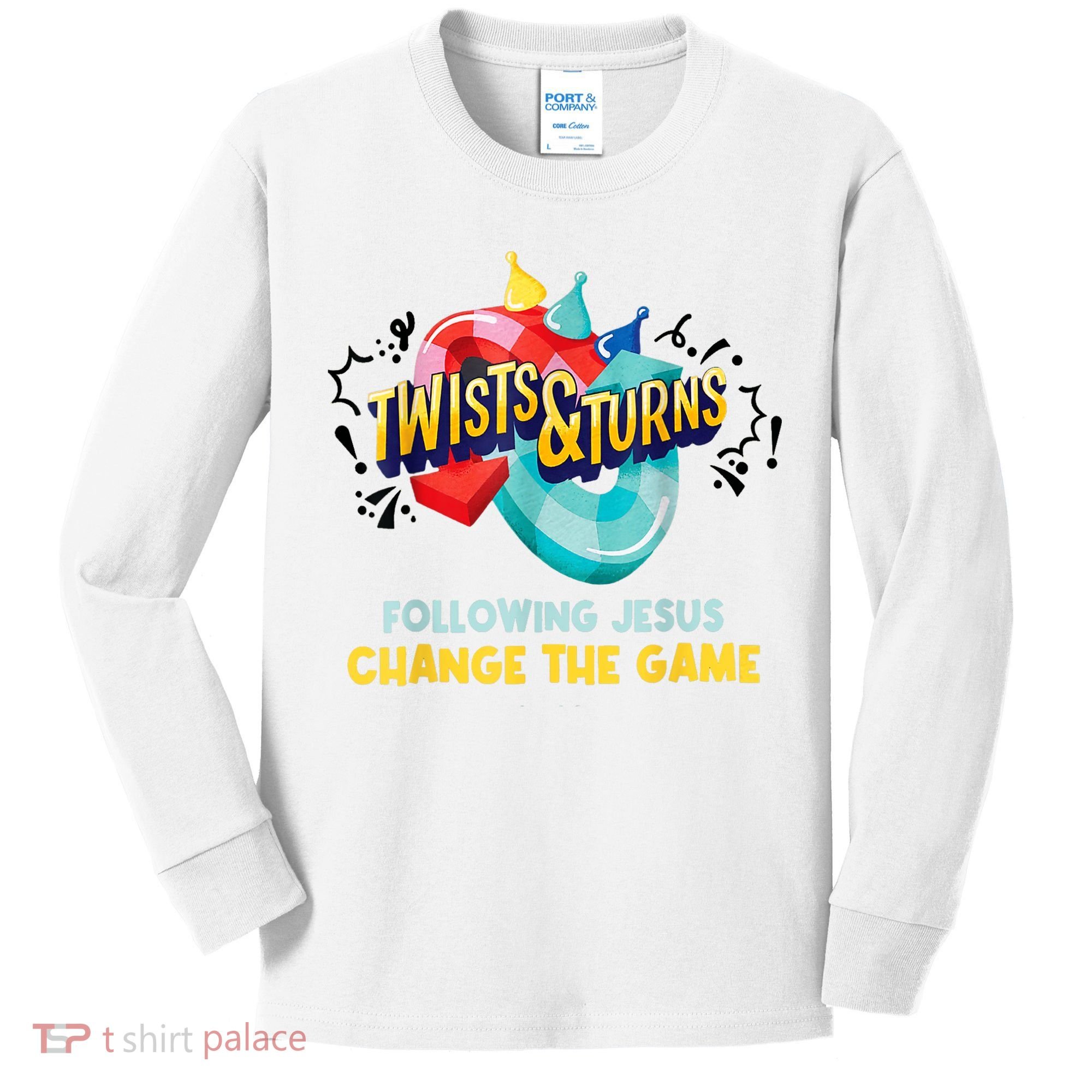 Twists And Turns VBS Follow Jesus Change The Games Kids Long Sleeve Shirt