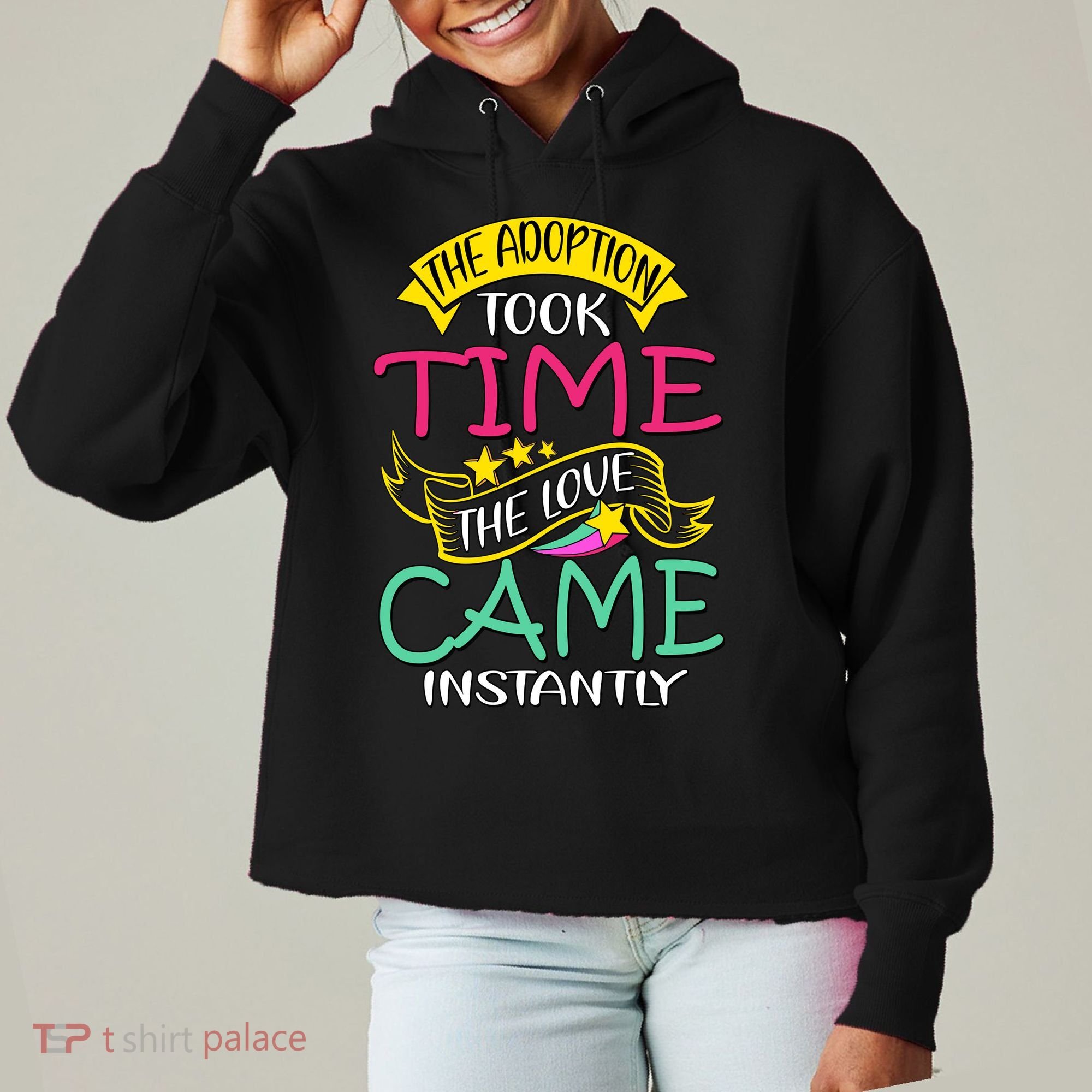 The Adoption Took Time The Love Came Instantly Ladies Heavyweight Boxy Pullover Hoodie