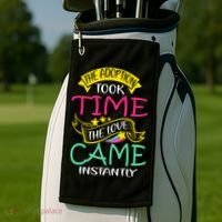 The Adoption Took Time The Love Came Instantly Golf Towel thumb 2