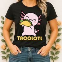TACOLOTL Axolotl Taco Lover Kawaii Cute Mexican Axolotl Women's T-Shirt thumb 2