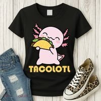 TACOLOTL Axolotl Taco Lover Kawaii Cute Mexican Axolotl Women's T-Shirt thumb 3