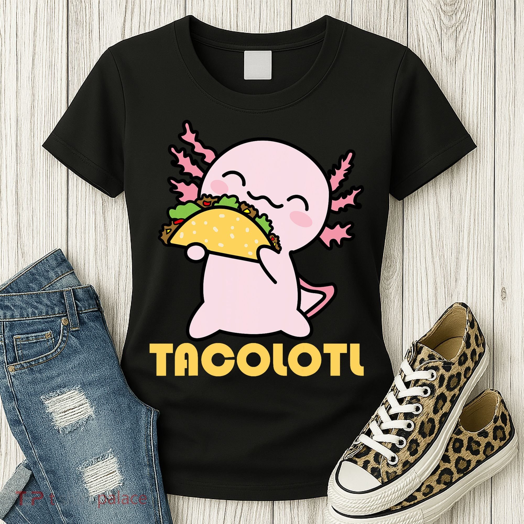 TACOLOTL Axolotl Taco Lover Kawaii Cute Mexican Axolotl Women's T-Shirt