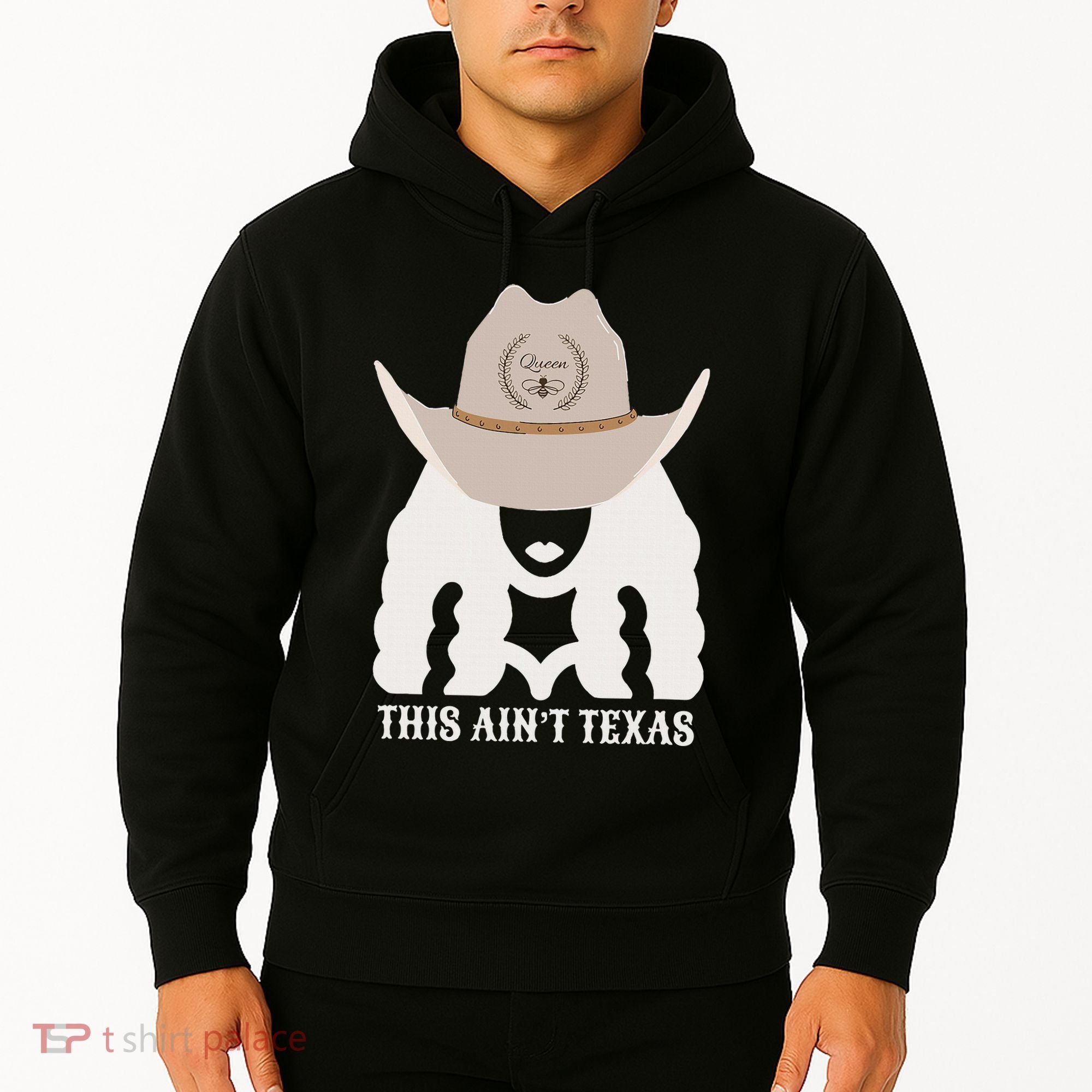 This Ain’T Texas Cowgirl Queen Bee Silhouette Texas Holdem Hoodie
