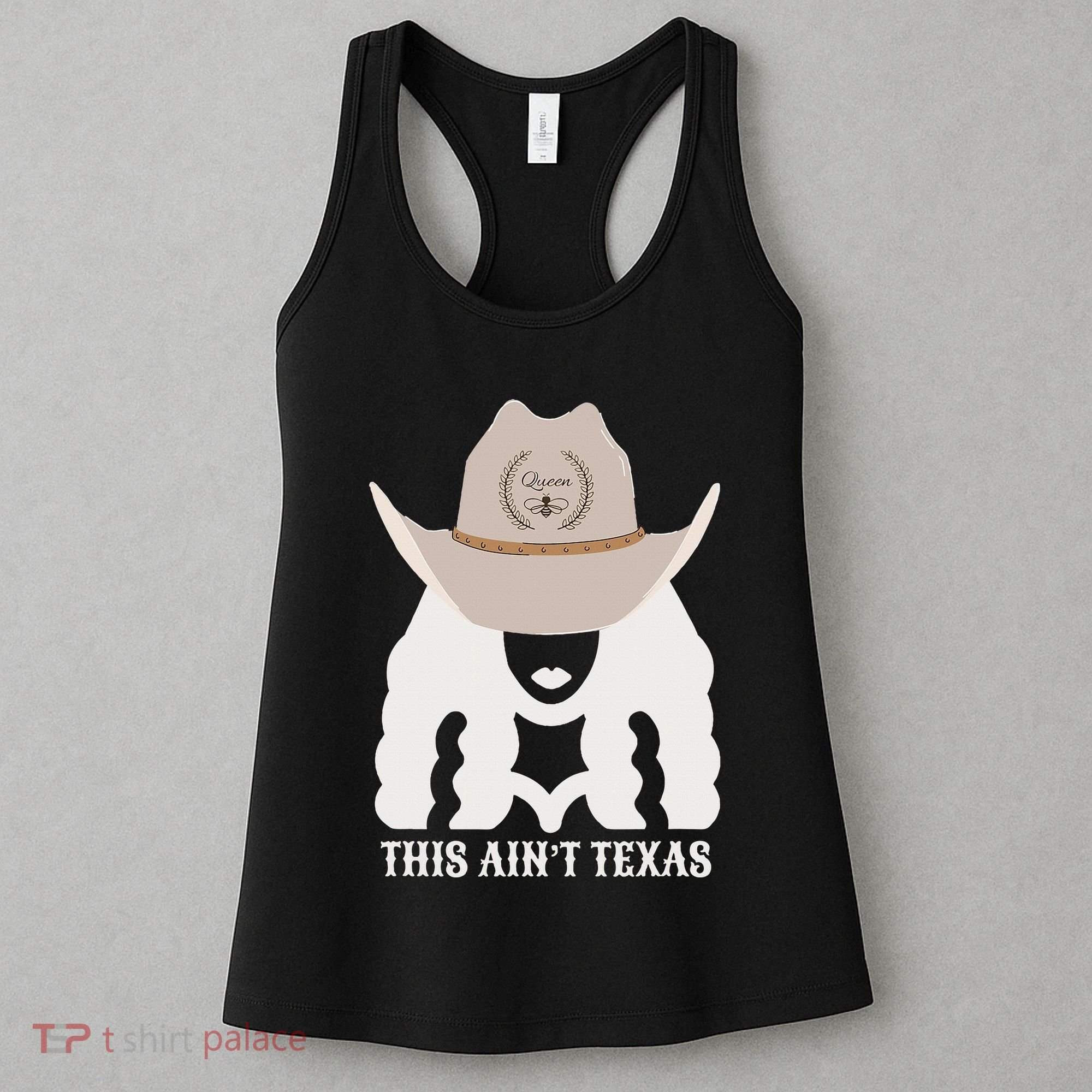This Ain’T Texas Cowgirl Queen Bee Silhouette Texas Holdem Women's Tank Top