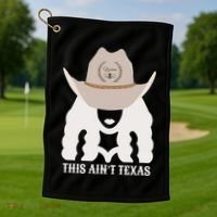 This Ain’T Texas Cowgirl Queen Bee Silhouette Texas Holdem Golf Towel thumb 1