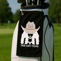 This Ain’T Texas Cowgirl Queen Bee Silhouette Texas Holdem Golf Towel thumb 2