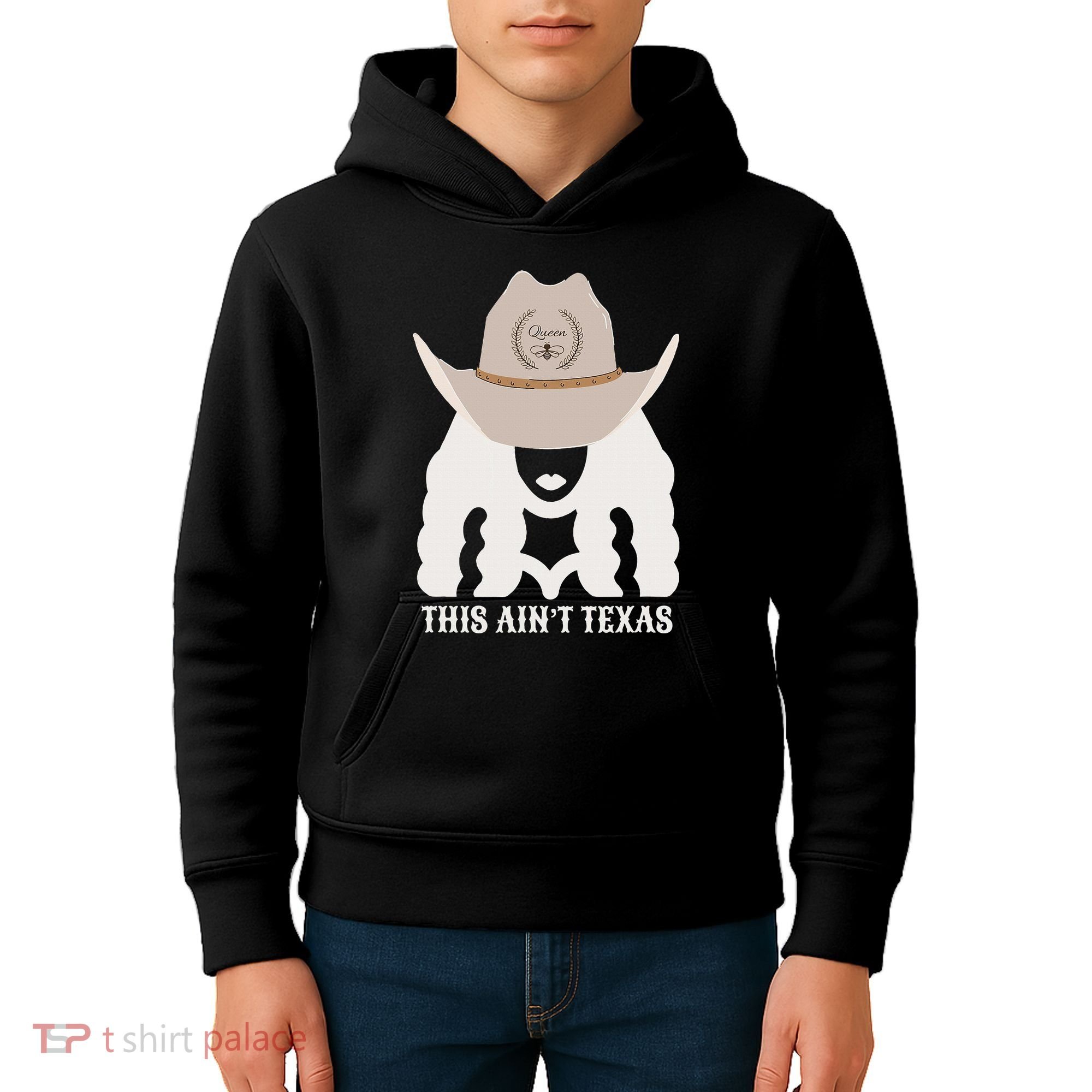 This Ain’T Texas Cowgirl Queen Bee Silhouette Texas Holdem Kids Hoodie