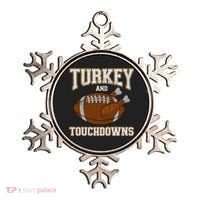 Turkey And Touchdowns For Thanksgiving Football Dinner Gift Ornament thumb 0
