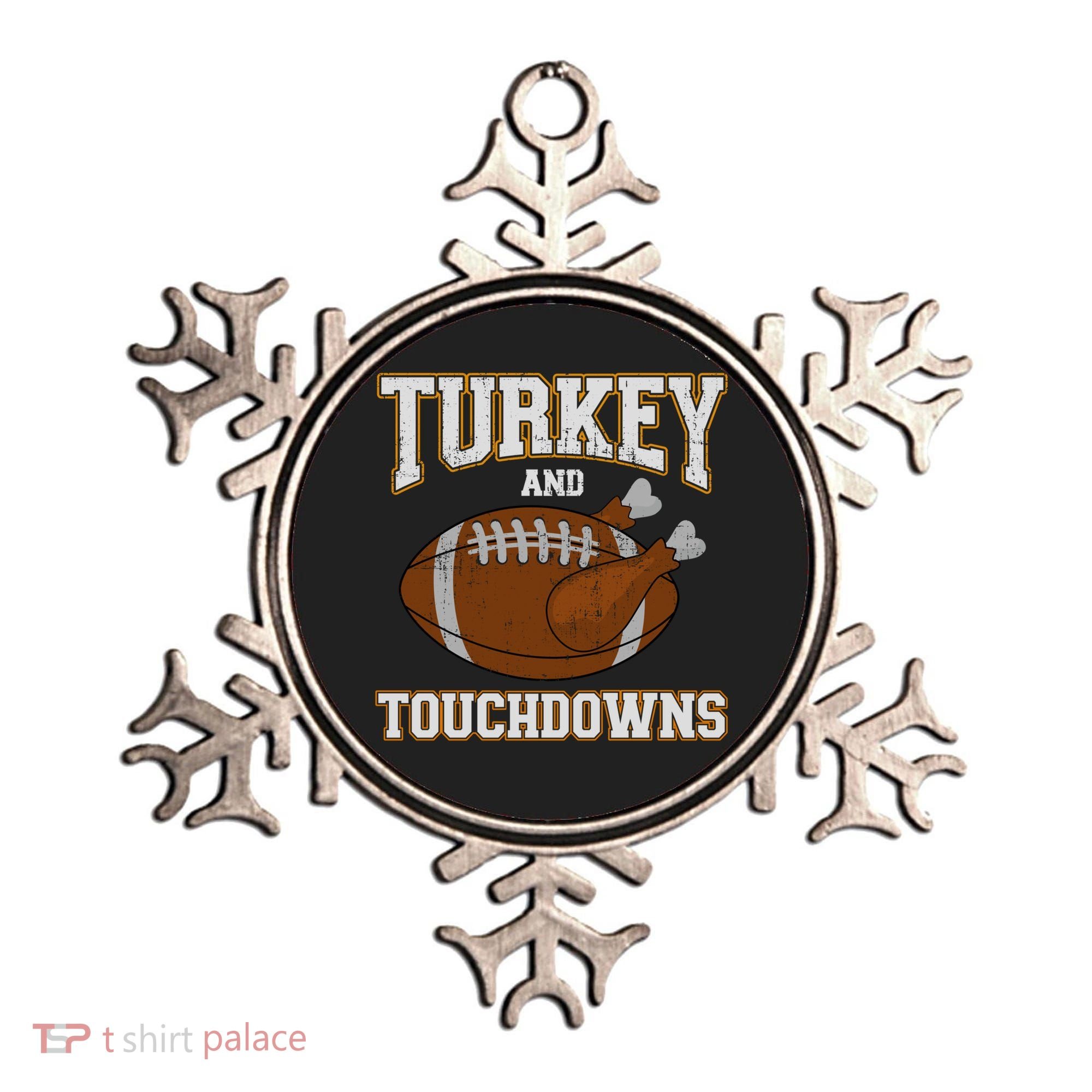 Turkey And Touchdowns For Thanksgiving Football Dinner Gift Ornament
