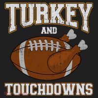 Turkey And Touchdowns For Thanksgiving Football Dinner Gift Hat thumb 2