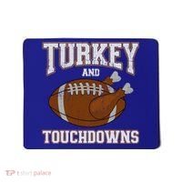 Turkey And Touchdowns For Thanksgiving Football Dinner Gift Mousepad thumb 0