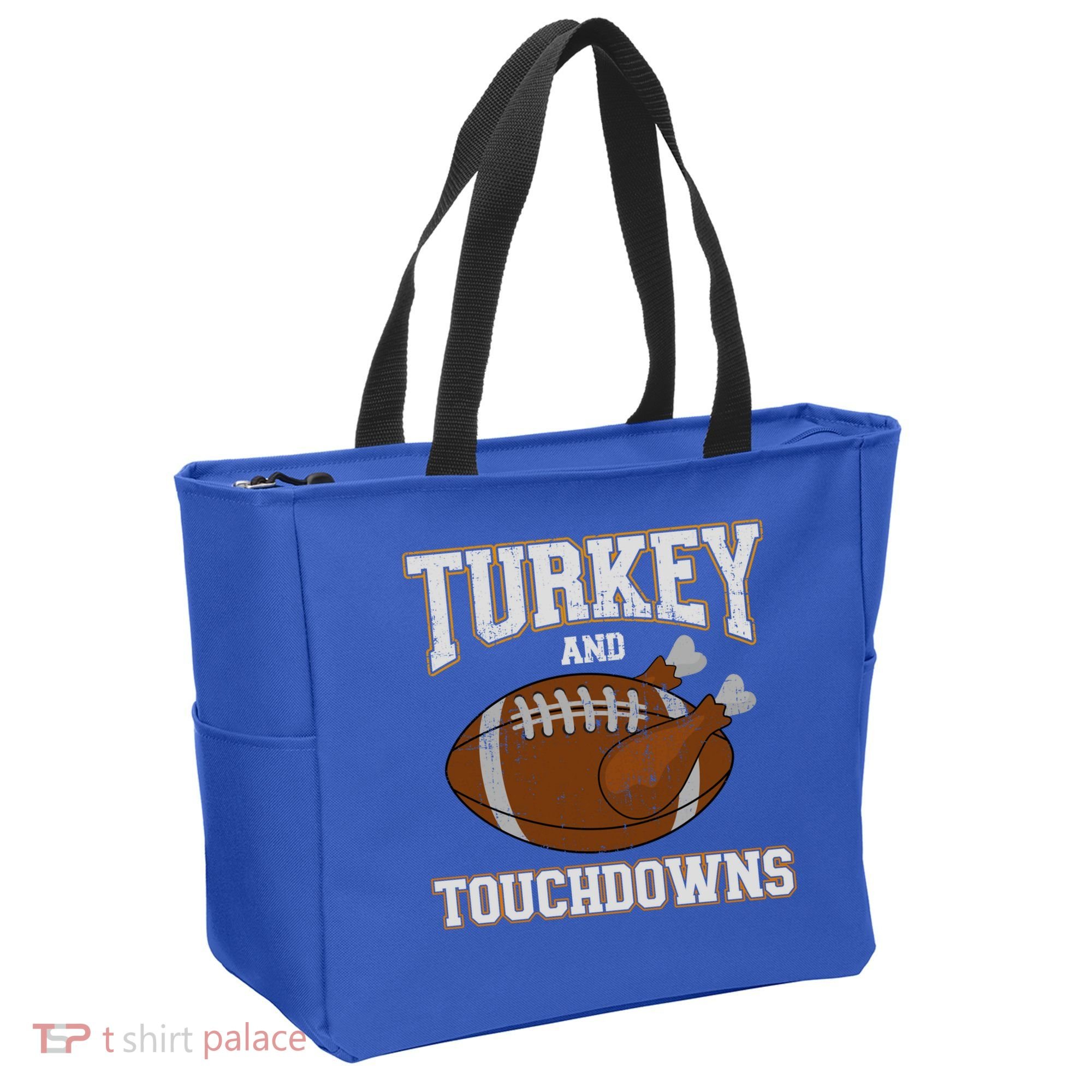 Turkey And Touchdowns For Thanksgiving Football Dinner Gift Tote Bag