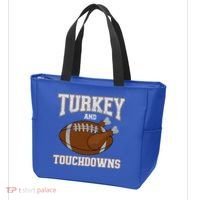 Turkey And Touchdowns For Thanksgiving Football Dinner Gift Tote Bag thumb 3