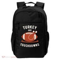 Turkey And Touchdowns Funny Thanksgiving Backpack thumb 0