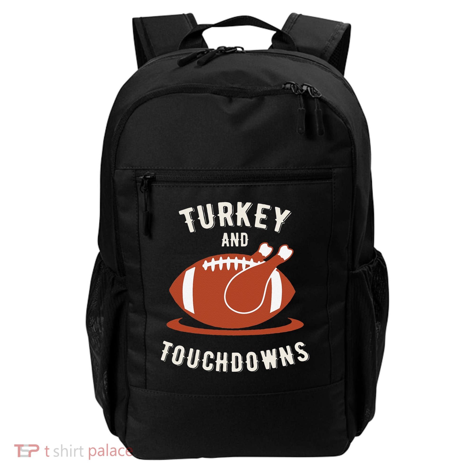 Turkey And Touchdowns Funny Thanksgiving Backpack