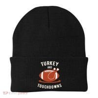 Turkey And Touchdowns Funny Thanksgiving Beanie thumb 0