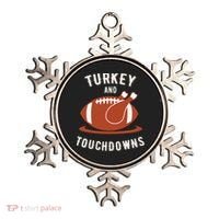 Turkey And Touchdowns Funny Thanksgiving Ornament thumb 0