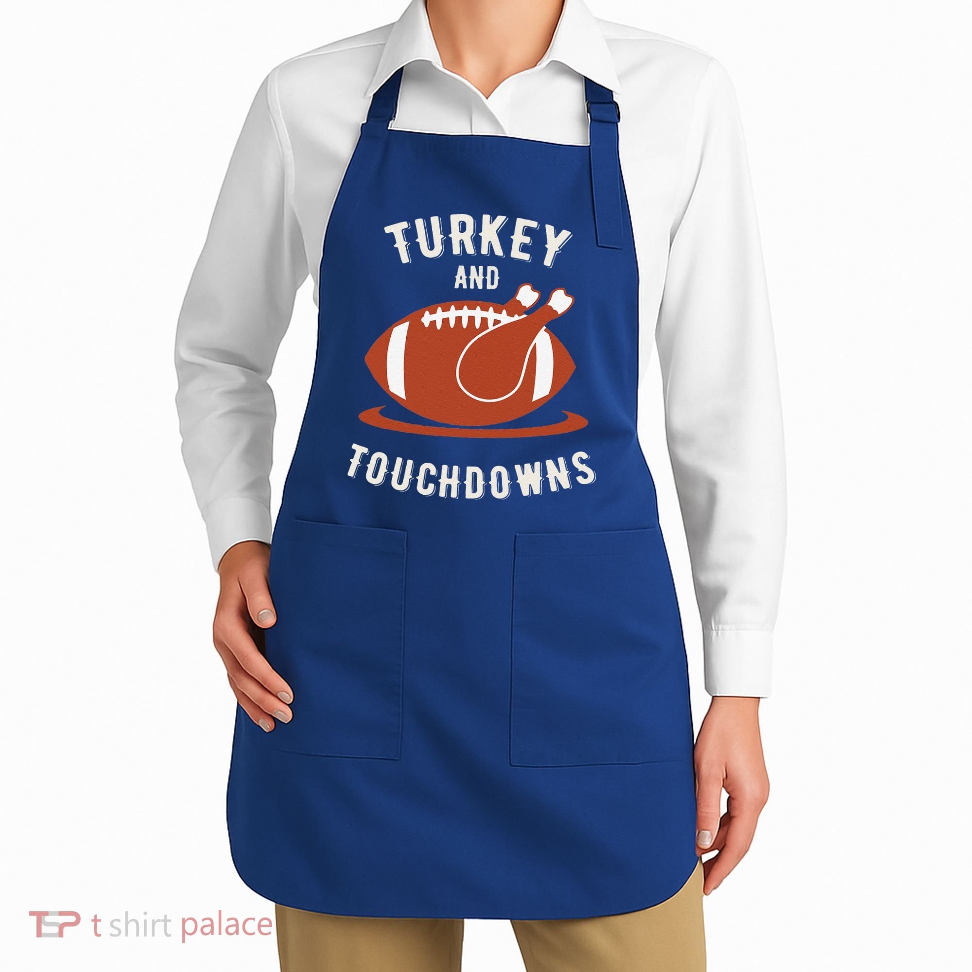 Turkey And Touchdowns Funny Thanksgiving Apron