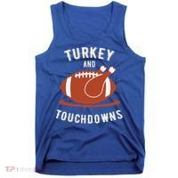 Turkey And Touchdowns Funny Thanksgiving Tank Top thumb 0