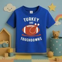 Turkey And Touchdowns Funny Thanksgiving Toddler T-Shirt thumb 3
