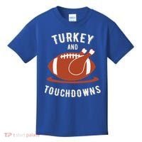 Turkey And Touchdowns Funny Thanksgiving Kids T-Shirt thumb 0
