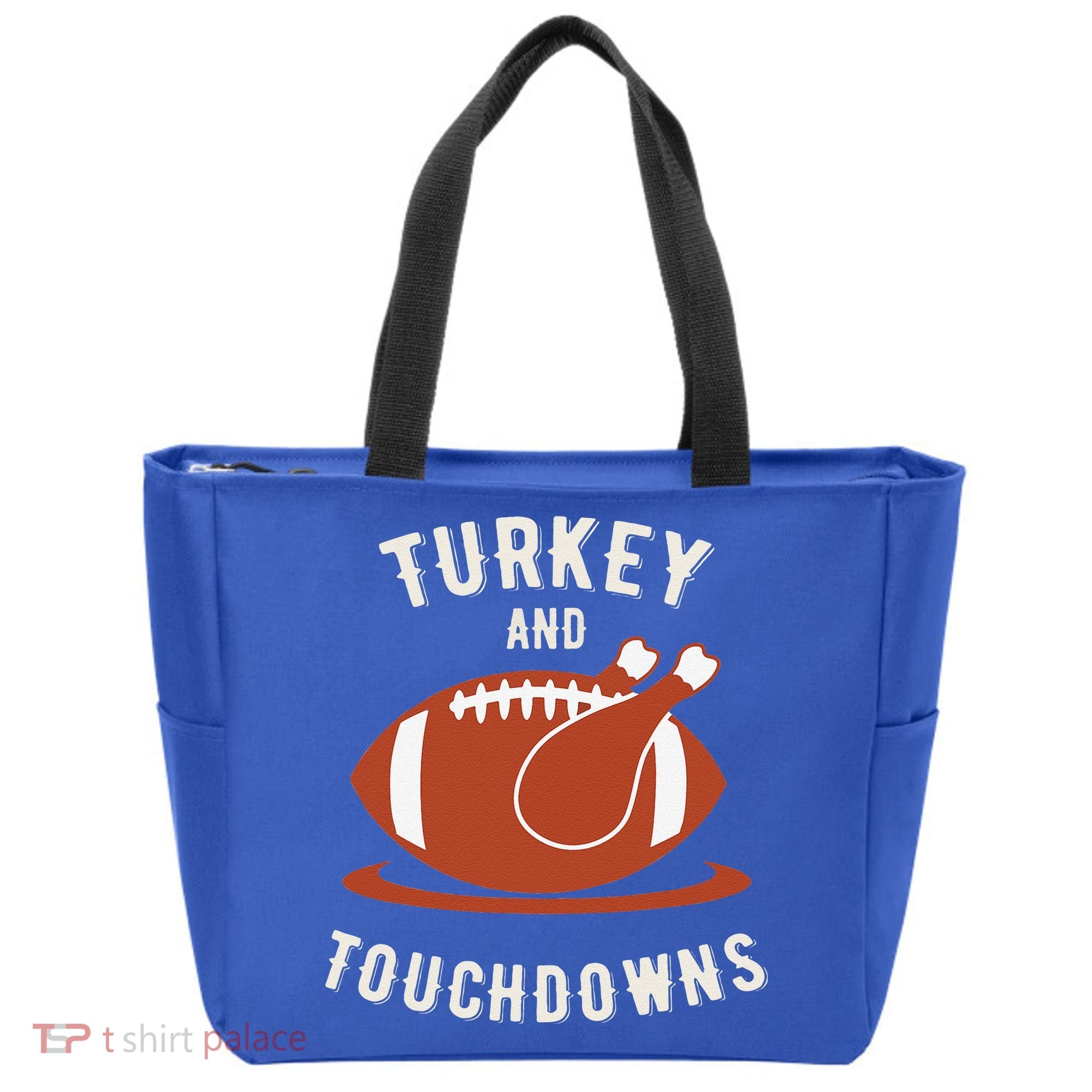 Turkey And Touchdowns Funny Thanksgiving Tote Bag