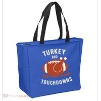 Turkey And Touchdowns Funny Thanksgiving Tote Bag thumb 2