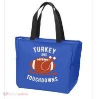 Turkey And Touchdowns Funny Thanksgiving Tote Bag thumb 3