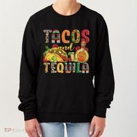 Tacos And Tequila Funny Drinking Taco Mexican Food Lover Women's Sweatshirt thumb 0
