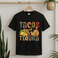 Tacos And Tequila Funny Drinking Taco Mexican Food Lover T-Shirt thumb 2