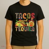 Tacos And Tequila Funny Drinking Taco Mexican Food Lover T-Shirt thumb 3