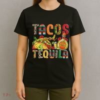 Tacos And Tequila Funny Drinking Taco Mexican Food Lover T-Shirt thumb 4