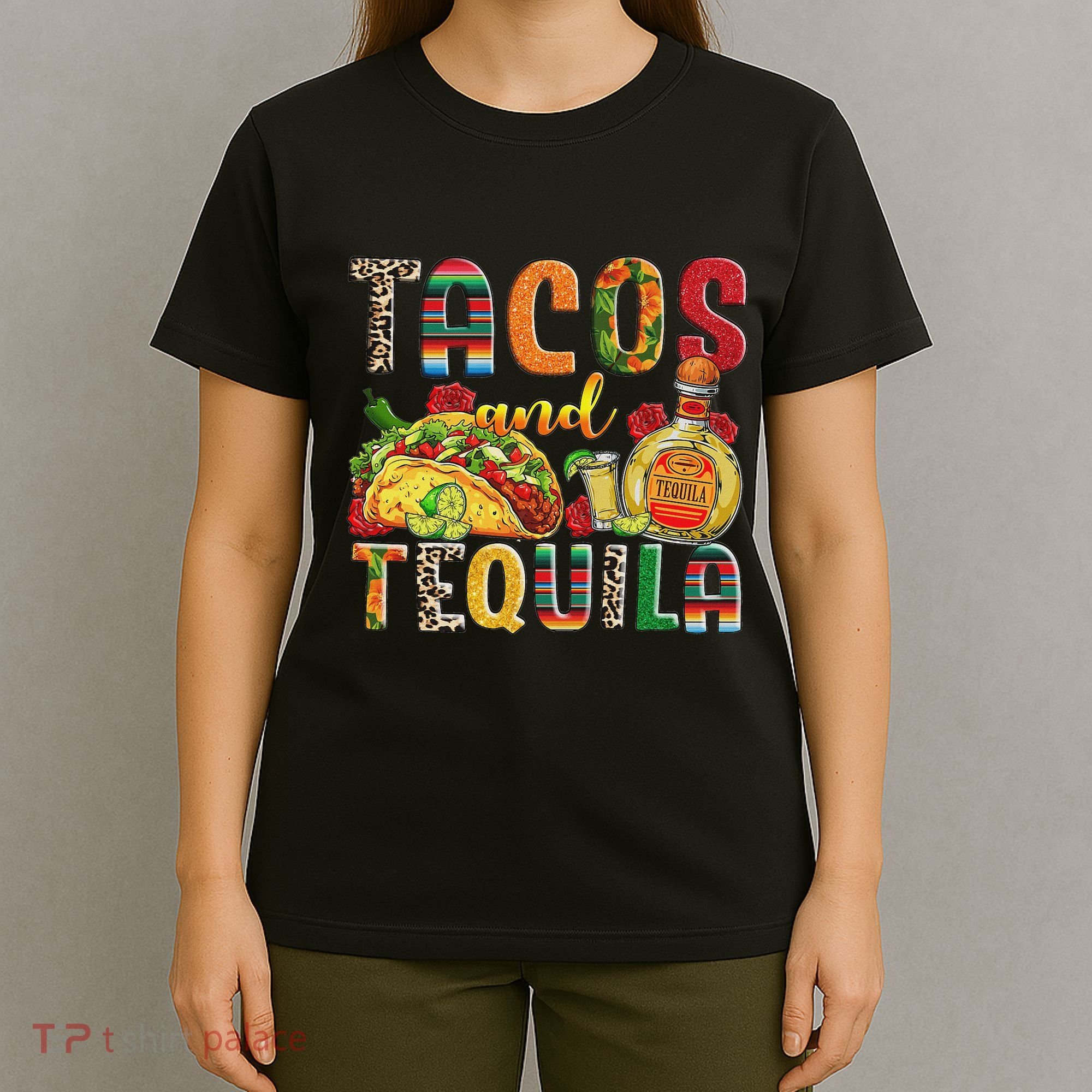Tacos And Tequila Funny Drinking Taco Mexican Food Lover T-Shirt