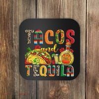 Tacos And Tequila Funny Drinking Taco Mexican Food Lover Coaster thumb 0
