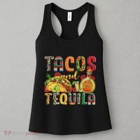 Tacos And Tequila Funny Drinking Taco Mexican Food Lover Women's Tank Top thumb 3
