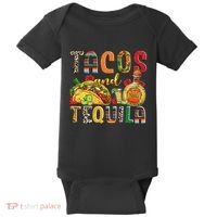 Tacos And Tequila Funny Drinking Taco Mexican Food Lover Baby Bodysuit thumb 0