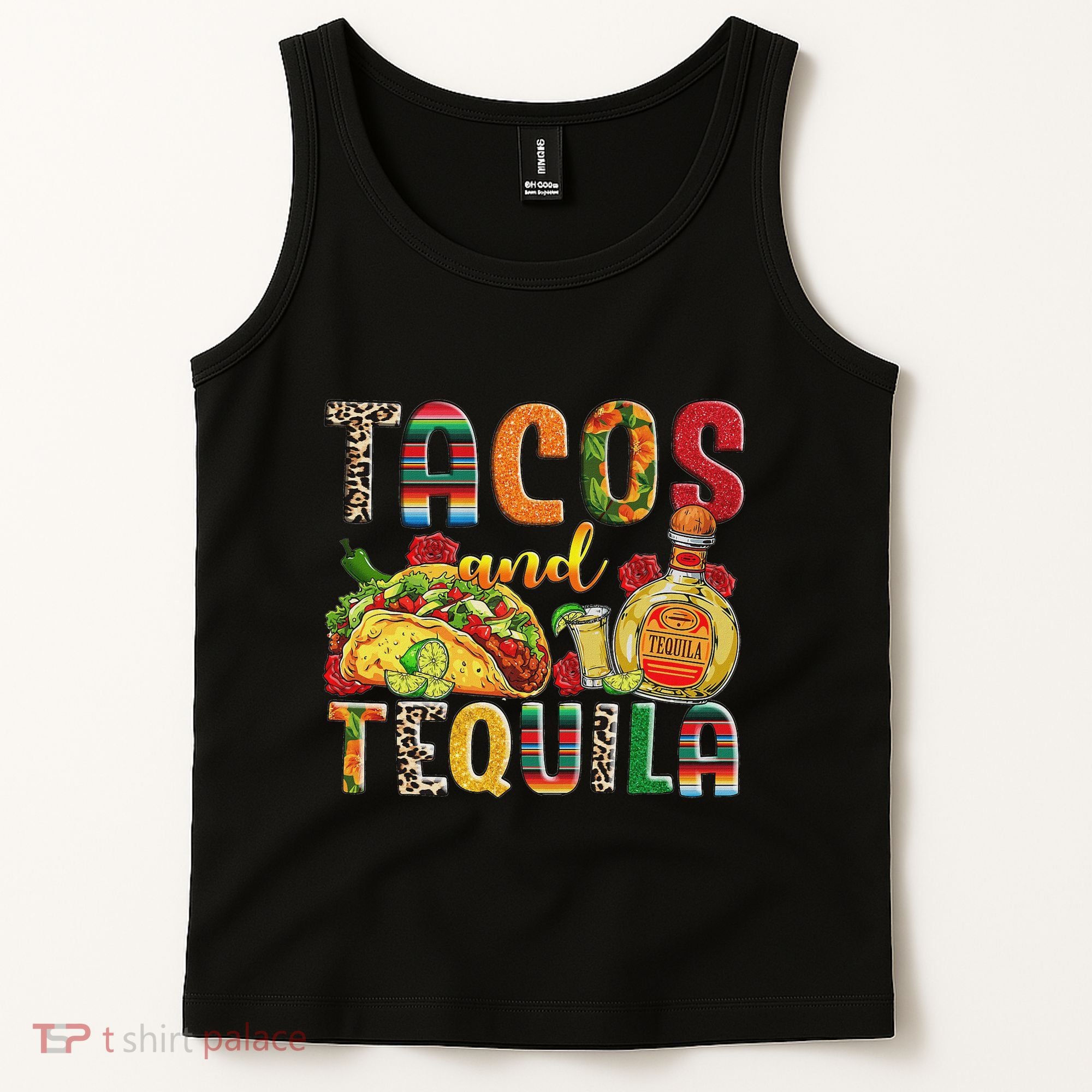 Tacos And Tequila Funny Drinking Taco Mexican Food Lover Tank Top