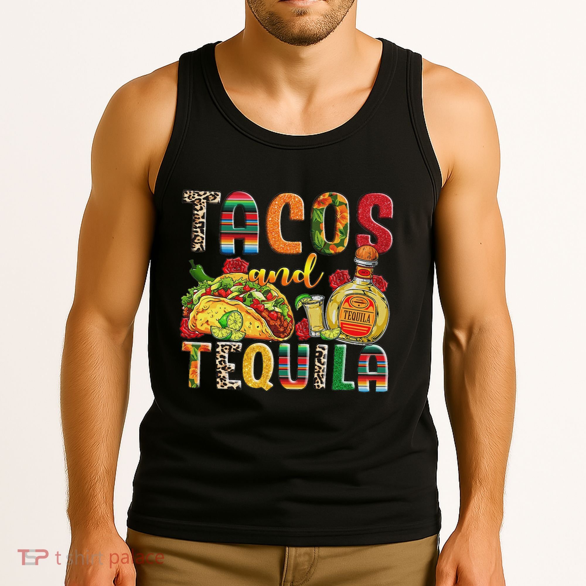 Tacos And Tequila Funny Drinking Taco Mexican Food Lover Tank Top
